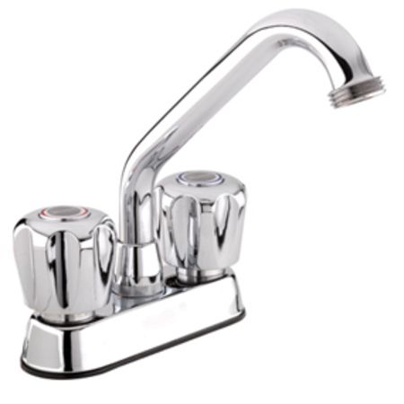KEENEY MFG Dual Handle Centerset Laundry Faucet, Polished Chrome, Handle Type: Knob 3040W